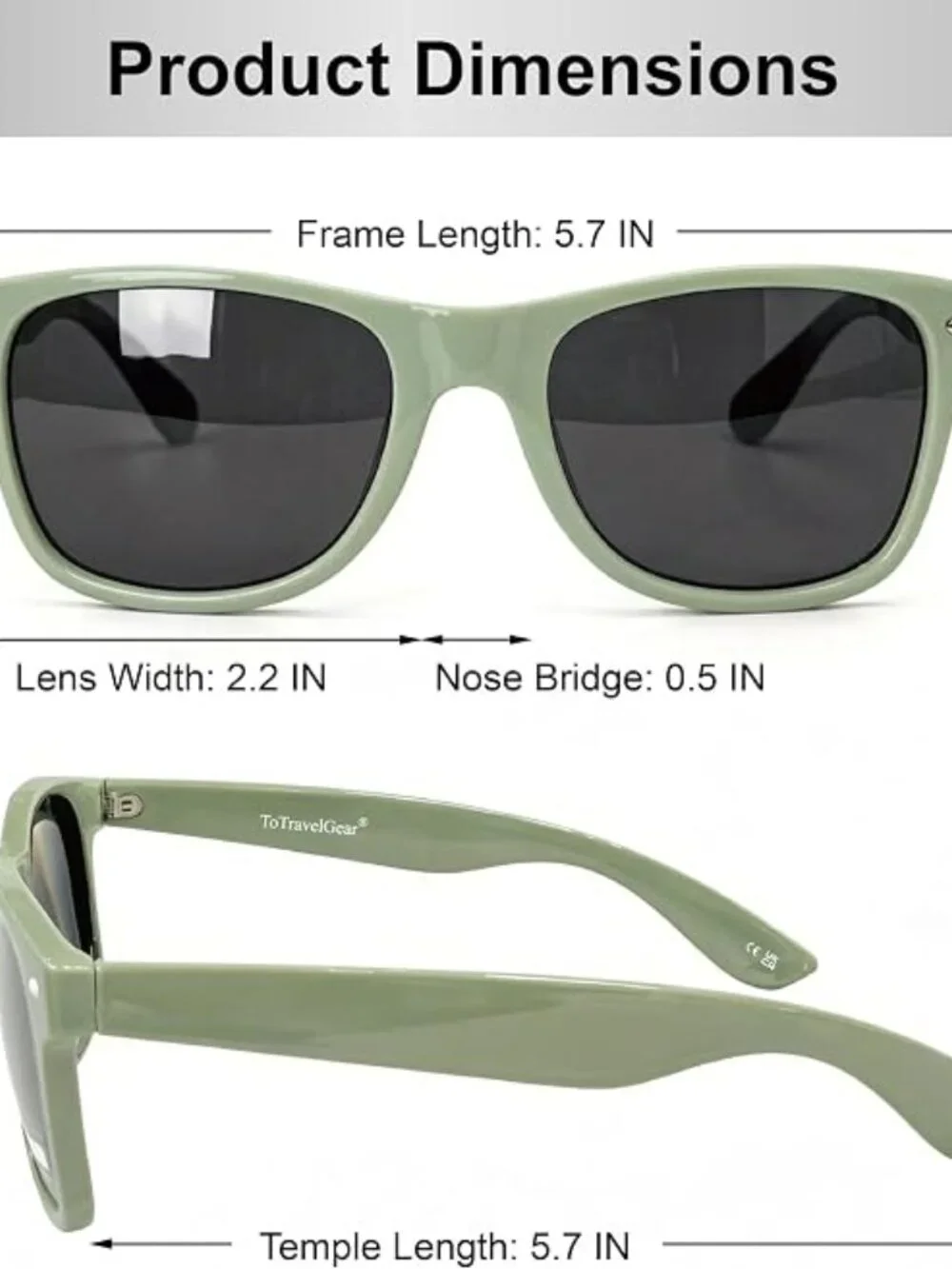 Retro Square Polarized Sunglasses - new in box